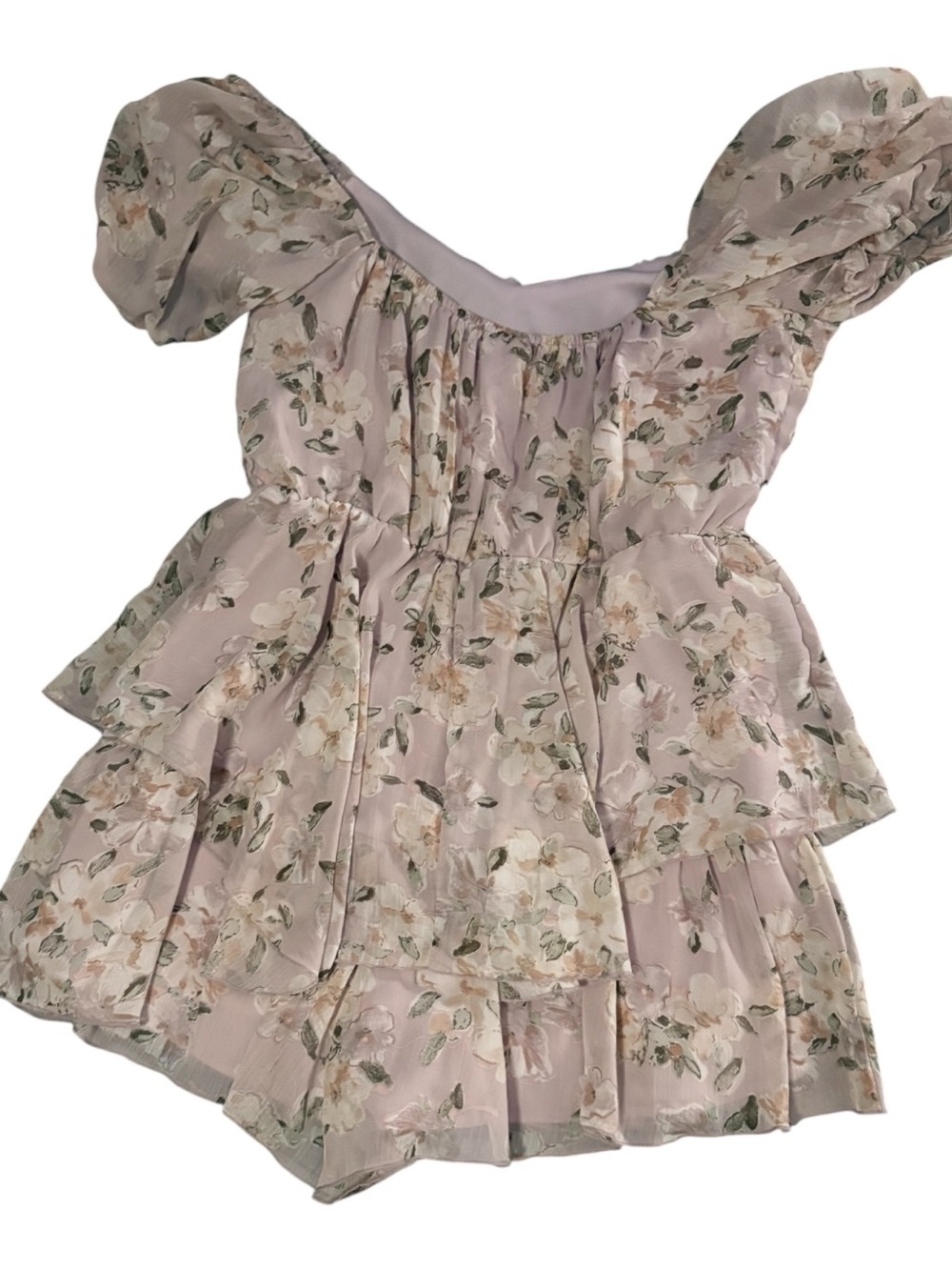Floral Ruffle Peplum Romper